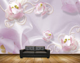 Avikalp MWZ0861 Pink White Flowers 3D HD Wallpaper