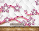 Avikalp MWZ0910 Pink White Flowers 3D HD Wallpaper