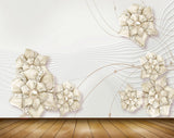 Avikalp MWZ0995 White Flowers 3D HD Wallpaper