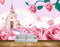 Avikalp MWZ1091 Pink Flowers Temple HD Wallpaper