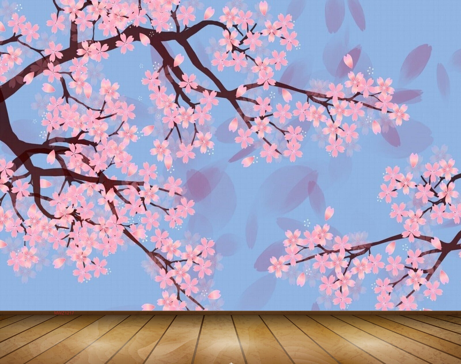 Avikalp MWZ1217 Pink Flowers Branches 3D HD Wallpaper