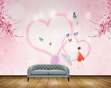 Avikalp MWZ1222 Pink Flowers Butterflies Girl Umbrella 3D HD Wallpaper