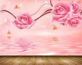 Avikalp MWZ1255 Pink Flowers Butterflies 3D HD Wallpaper