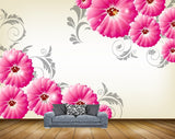 Avikalp MWZ1317 Pink Flowers 3D HD Wallpaper