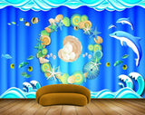 Avikalp MWZ1415 Flowers Dolphins Pearls Shells Fishes HD Wallpaper