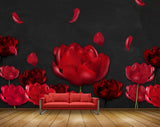 Avikalp MWZ1426 Red Rose Flowers 3D HD Wallpaper