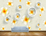 Avikalp MWZ1442 White Orange Flowers 3D HD Wallpaper