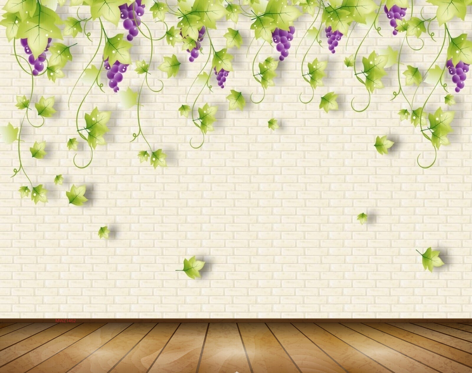 Avikalp MWZ1462 Grapes Leaves Creepers 3D HD Wallpaper