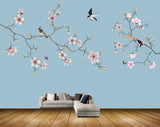 Avikalp MWZ1503 Pink White Flowers Birds 3D HD Wallpaper