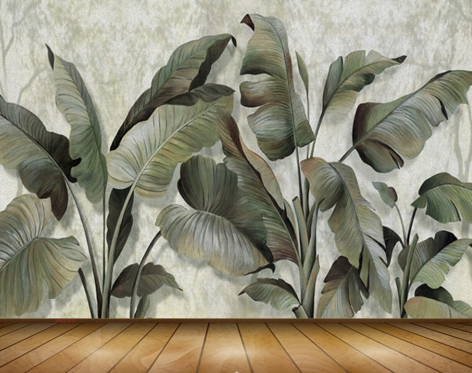 Custom Banana and Tropical leaves Wallpaper Mural For Living Room – Paper  Plane Design