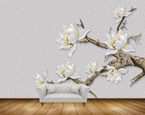 Avikalp MWZ1539 White Yellow Flowers Branches HD Wallpaper