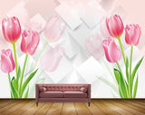 Avikalp MWZ1567 Pink Tulip Flowers 3D HD Wallpaper