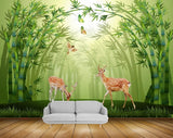 Avikalp MWZ1665 Plants Deers Butterflies HD Wallpaper