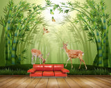 Avikalp MWZ1665 Plants Deers Butterflies 3D HD Wallpaper