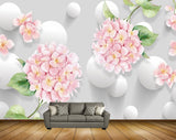 Avikalp MWZ1679 White Pink Flowers 3D HD Wallpaper