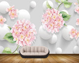 Avikalp MWZ1679 White Pink Flowers 3D HD Wallpaper