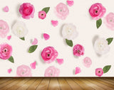 Avikalp MWZ1695 Pink White Flowers 3D HD Wallpaper