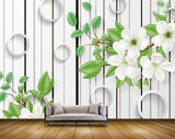 Avikalp MWZ1720 White Flowers Leaves HD Wallpaper