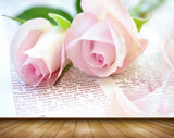 Avikalp MWZ1745 Pink Rose Flowers 3D HD Wallpaper