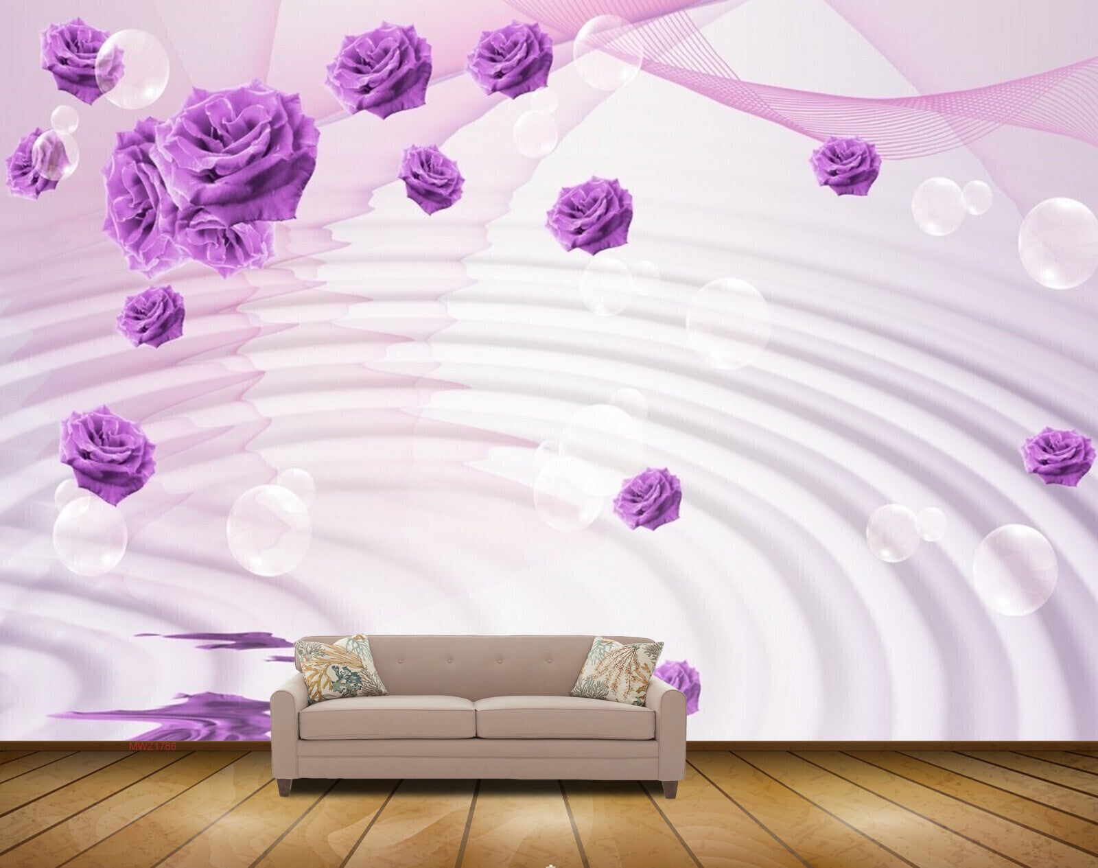 Avikalp MWZ1786 Purple Flowers HD Wallpaper