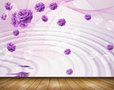 Avikalp MWZ1786 Purple Flowers 3D HD Wallpaper