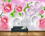 Avikalp MWZ1840 Pink Flowers 3D HD Wallpaper