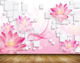 Avikalp MWZ1842 Pink Flowers 3D HD Wallpaper