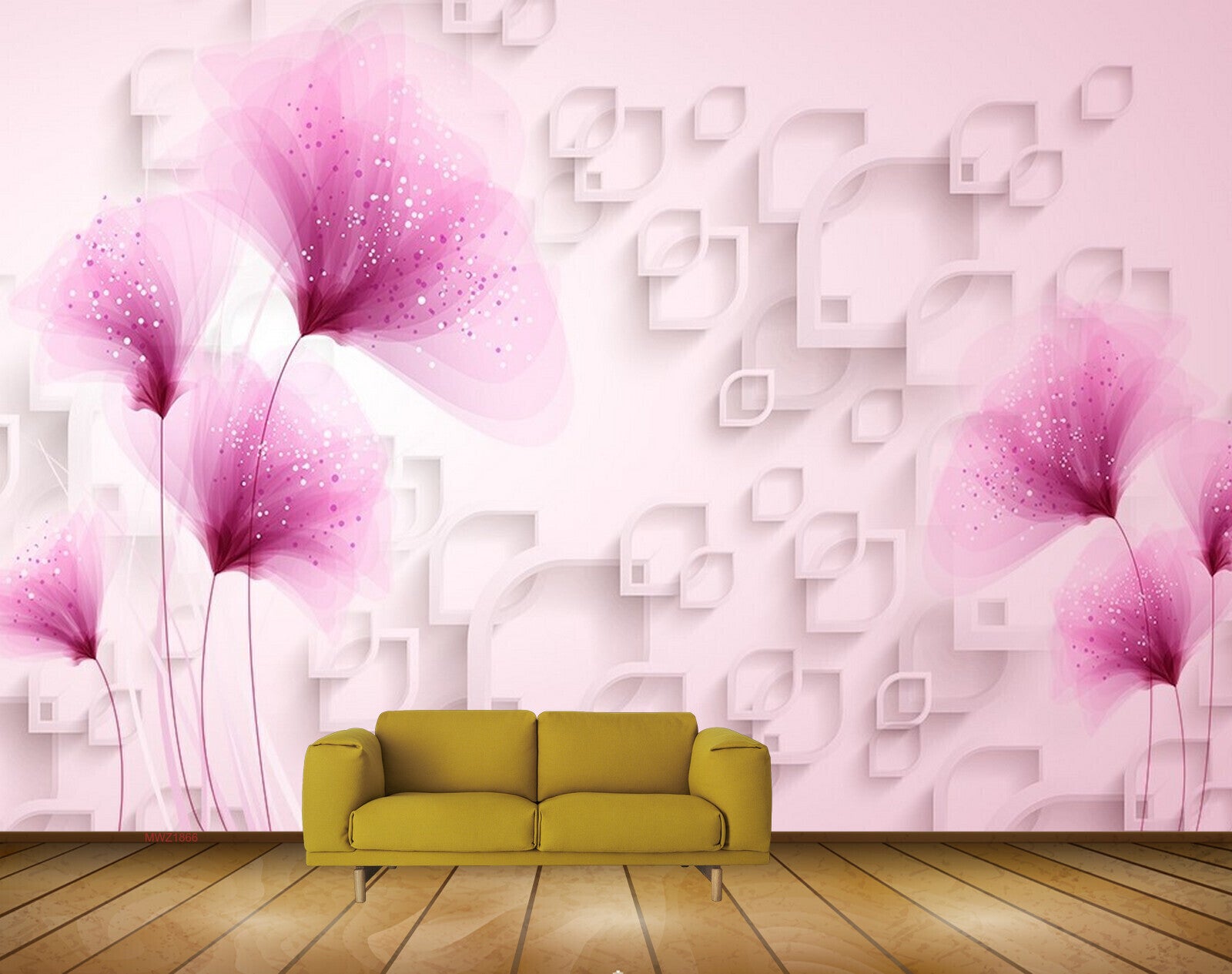 Avikalp MWZ1866 Pink Flowers HD Wallpaper