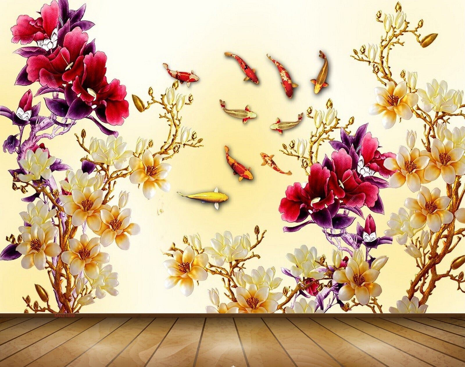 Plum Blossom Flower Wall Mural | Natural Scenery Wallpaper UK