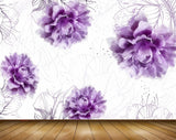 Avikalp MWZ1912 Purple Flowers 3D HD Wallpaper