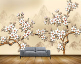 Avikalp MWZ1938 White Flowers Branches 3D HD Wallpaper