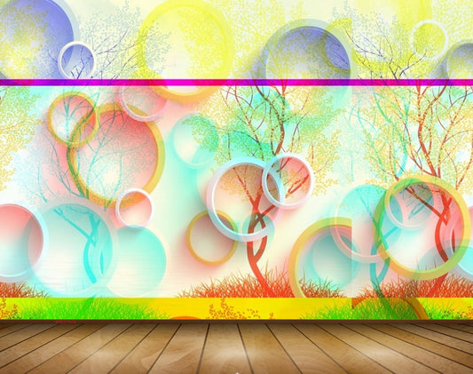 Avikalp MWZ1972 Trees Bubbles 3D HD Wallpaper