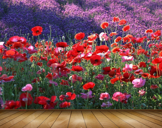 Avikalp MWZ1990 Red Pink Flowers 3D HD Wallpaper