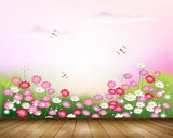 Avikalp MWZ1995 Pink White Flowers Flies 3D HD Wallpaper