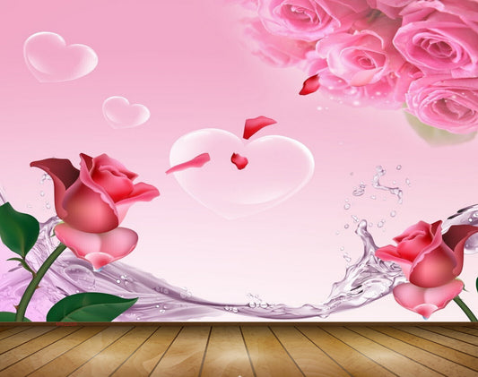 Avikalp MWZ2020 Pink Rose Flowers 3D HD Wallpaper