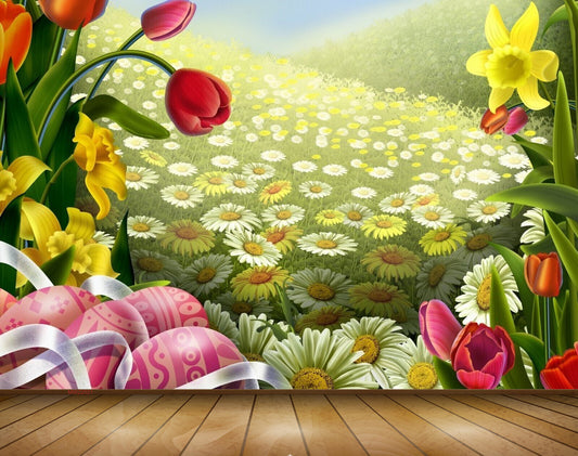 Avikalp MWZ2021 Tulips Sunflowers Plants 3D HD Wallpaper