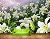 Avikalp MWZ2023 White Green Flowers Plants HD Wallpaper