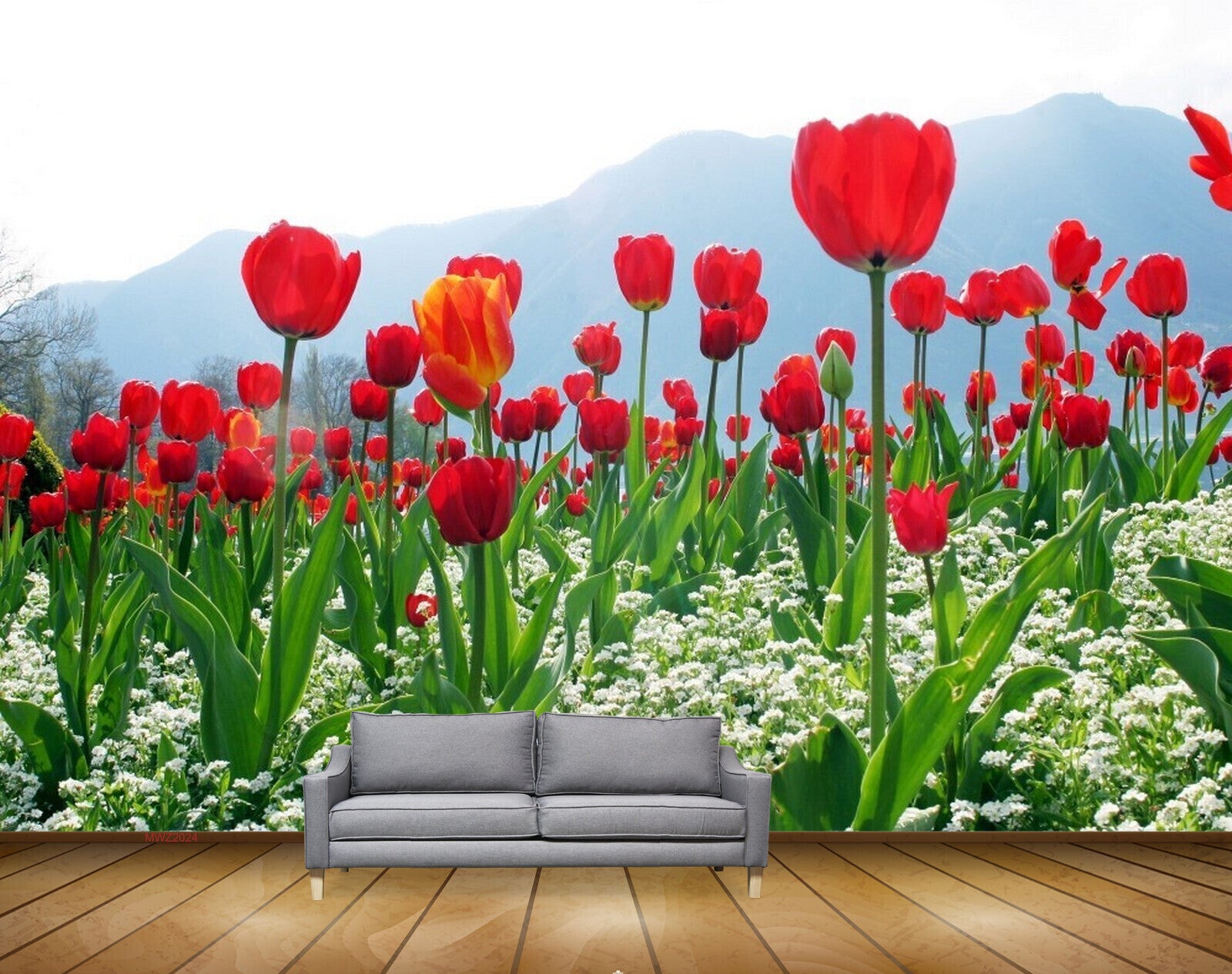 Fashion Aesthetics wallpaper flowers. Tulip bloom background. Ideal for  postcard and print - Stock Image - Everypixel