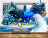 Avikalp MWZ2055 Dolphins Fishes Sea Stones Aquarium Water Ocean Splash Marine HD Wallpaper