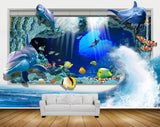 Avikalp MWZ2055 Dolphins Fishes Sea Stones Aquarium Water Ocean Splash Marine HD Wallpaper