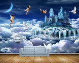 Avikalp MWZ2056 Moon Clouds Building Birds Boat Fairy Fantasy HD Wallpaper