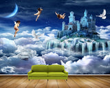 Avikalp MWZ2056 Moon Clouds Building Birds Boat Fairy Fantasy HD Wallpaper