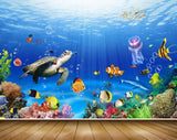 Avikalp MWZ2064 Sea Tortoise Fishes Turtles Stones Plants Underwater Ocean Aquarium Marine HD Wallpaper