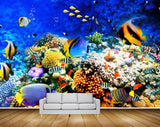 Avikalp MWZ2067 Orange Blue Black Fishes Sea Stones Ocean Water Underwater Coral Marine HD Wallpaper