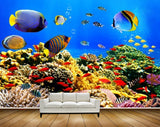 Avikalp MWZ2068 Blue Black Orange Yellow Fishes Stones Sea Ocean Water Underwater Marine Coral HD Wallpaper