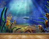 Avikalp MWZ2069 Fishes Starfish Cactus Trees Seahorse Ocean Water Marine Underwater HD Wallpaper