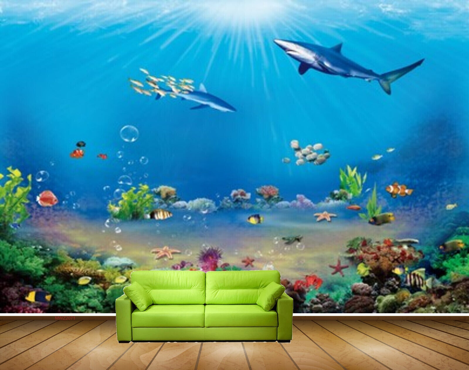 Avikalp MWZ2071 Sea Fishes Starfish Plants Stones Ocean Water Marine Underwater HD Wallpaper