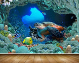 Avikalp MWZ2089 Tortoise Fishes Stones Sea Underwater HD Wallpaper