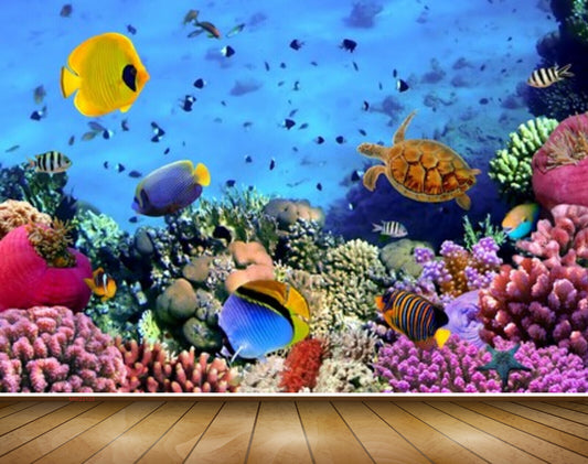 Avikalp MWZ2122 Sea Fishes Anemones Stones Underwater Ocean HD Wallpaper