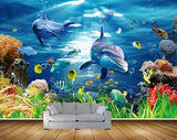 Avikalp MWZ2146 Sea Fishes Whales Plants Anemones Dolphins Underwater Water HD Wallpaper